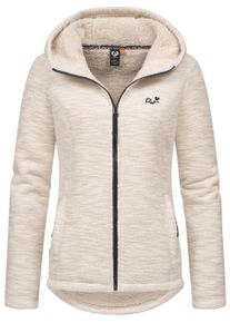 Kapuzensweatjacke Ragwear "Kapuzenstrickjacke Lyshka Melange", Damen, Gr. XXL, grau (taupe), Obermaterial: 56% Baumwolle CO. 44% Polyester PES. Futter: 100% Polyester PES., Sweatjacken Kapuzensweatjacke