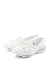 Sneaker Lascana "Halbschuh, Freizeitschuh, Slipper, Slip-On-Sneaker", Damen, Gr. 44, grau (wei&szlig;, grau), Obermaterial: 50% Lederimitat, 50% Textilmaterial. Decksohle: 100% Textilmaterial. Futter: 100% Textilmaterial. Laufsohle: 100% Synthetik, Strukturmuster, Basic, Schuhe Sneaker, zum Reinschl&uuml;pfen mit elastischen Schn&uuml;rb&auml;ndern VEGAN, Topseller