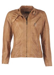 Bikerjacke JCC "Lederjacke 15.07.2002", Damen, Gr. XS, braun (cognac), Obermaterial: 100% Lammnappaleder LANA. Futter: 100% Baumwolle CO., Jacken Bikerjacke