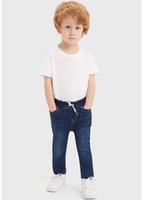 Schlupfjeans LEVI'S KIDS "LVB SKINNY DOBBY PULL ON PANTS", Jungen, Gr. 18/86, N-Gr, blau (dunkelblau used), Denim/Jeans, Obermaterial: 67% Baumwolle, 28% Polyester, 3% Viskose, 2% Elasthan, skinny fit, Jeans Schlupfjeans, for Baby BOYS