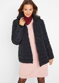 bonprix Leichte Steppjacke mit abnehmbarer Kapuze, schwarz, Gr.46, Gef&uuml;tterte Outdoorjacke mit seitlichen Eingriffstaschen und Kapuze