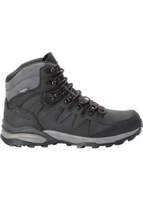 Trekkingschuh Jack Wolfskin "REFUGIO PRIME TEXAPORE MID M", Herren, Gr. UK 11,5 - EU 46, Normalschaft, grau (phantom), Obermaterial: Leder. Obermaterial 2: Synthetik. Futter: Polyester, Schuhe Trekkingschuh