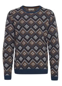 Strickfleece-Pullover Blend "Strickpullover BHPullover", Herren, Gr. XXL, blau (marineblaus), Obermaterial: 85% Polyacryl PAN. 15% Wolle WO., Pullover Strickfleece-Pullover