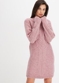 bonprix Strickkleid, rosa, Gr.40/42 (M), Modern und feminin: Oversized Strickkleid mit modernem Zopfmuster