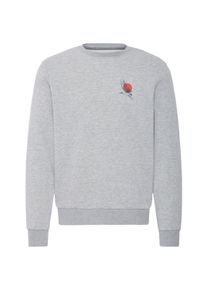 Longpullover Blend "Sweater BHJapa Backprint", Damen, Gr. XL, grau (stone mix), Obermaterial: 60% Baumwolle CO. 40% Polyester PES., Pullover Longpullover