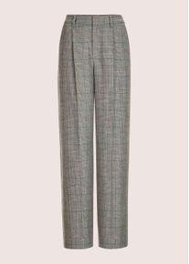 Madeleine Mode Bundfaltenhose MADELEINE "Bundfalten-Hose Glencheck-Hose mit weitem Bein", Damen, Gr. 40, N-Gr, grau (grau, multicolor), Obermaterial: 58% Polyester PES. 40% Viskose CV. 2% Elasthan EL., Hosen Bundfaltenhose