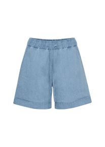 Shorts oxmo "Jeansshorts OXLillith", Damen, Gr. 34, N-Gr, blau (light blau denim), Obermaterial: 98% Baumwolle CO. 2% Elasthan EL., Hosen Shorts