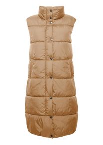 Longweste oxmo "Longweste OXBodani", Damen, Gr. 38, beige (tannin), Obermaterial: 100% Nylon NY., Westen Longweste