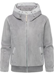 Fleecejacke Ragwear "Fleecejacke Cousy Short Bonded", Damen, Gr. S, schwarz (ash), Obermaterial: 91% Polyester PES. 9% Elasthan EL., gerade, hoch geschlossener Ausschnitt, &Auml;rmel ohne &Auml;rmelschlitz elastischer Bund, Jacken Fleecejacke, &Uuml;bergangsjacke mit kuscheligem Teddyfell-Innenfutter