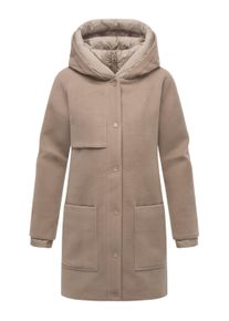 Kurzmantel Navahoo "Kurzmantel Flauschwunder 14", Damen, Gr. L, beige (taupe grau), Obermaterial: 90% Polyacryl PAN. 8% Viskose CV. 2% Elasthan EL. Obermaterial: Futter: 100% Polyester PES. 100% Polyester PES., M&auml;ntel Kurzmantel