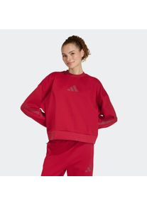 Sweatshirt adidas Sportswear "W Z.N.E. SWT", Damen, Gr. XL, active maroon, Obermaterial: 57% Polyester, 43% Baumwolle, normal, Rundhals, Sweatshirts Sweatshirt