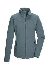 Strickjacke Killtec "KOW 2 WMN FLX JCKT", Damen, Gr. 42, graublau, Obermaterial: 95% Polyester, 5% Elasthan, Strickjacken Strickjacke, Damen Powerstretchjacke mit 2-Wege-Stretch und Kinnschutz.