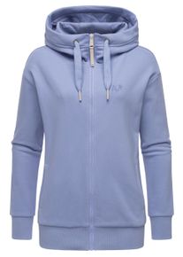 Kapuzensweatjacke Ragwear "Sweatjacke Yodis Zip", Damen, Gr. M, blau, Obermaterial: 70% Baumwolle CO. 30% Polyester PES., Sweatjacken Kapuzensweatjacke