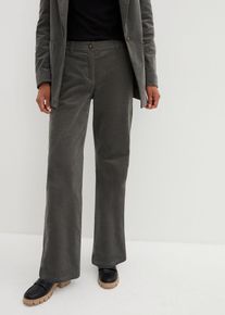 bonprix Cordhose aus Bio-Baumwolle mit Stretch, grau, Gr.52, Circular Collection &ndash; Mit Bio-Baumwolle f&uuml;r den Recycling-Kreislauf designed, aus Cord