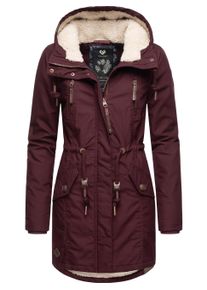 Wintermantel Ragwear "Wintermantel Elsie", Damen, Gr. M, rot (wine rot22), Obermaterial: 65% Polyester PES. 35% Baumwolle CO. Obermaterial: Futter: 100% Polyester PES. 100% Polyester PES., M&auml;ntel Wintermantel