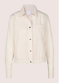 Madeleine Mode Langarmbluse MADELEINE "Hemdbluse Blusenshirt mit Brusttasche", Damen, Gr. 34, perlwei&szlig;, Obermaterial: 93% Lyocell CLY. 7% Polyamid PA., Modern, gerade, Blusen Langarmbluse, Breite Manschetten