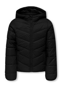 Steppjacke KIDS Only "KOGKAJSA LIGHTWEIGHT QUILT HOOD JKT OTW", M&auml;dchen, Gr. 128, schwarz, Web, Obermaterial: 100% Nylon, unifarben, regular fit h&uuml;ftlang, mit innenliegendem Gummizug, Jacken Steppjacke, mit Kapuze
