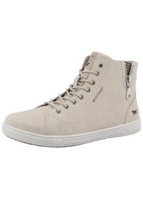 Winterstiefelette Mustang Shoes "Tuala", Damen, Gr. 41, beige (&eacute;cru), Lederimitat, Schuhe Winterstiefelette, Schn&uuml;rboots mit Rei&szlig;verschluss