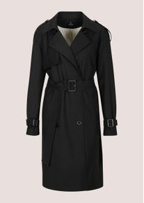 Madeleine Mode Trenchcoat MADELEINE "Trenchcoat Eleganter Doppelreiher mit G&uuml;rtel", Damen, Gr. 48, schwarz, Obermaterial: 80% Polyester PES. 20% Viskose CV., Modern, tailliert, M&auml;ntel Trenchcoat, Einseitiger Kollar