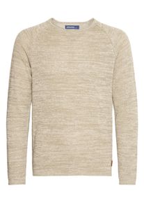Strickfleece-Pullover Blend "Strickpullover BHDan", Herren, Gr. L, beige (bone wei&szlig;), Obermaterial: 50% Baumwolle CO. 50% Polyacryl PAN., Pullover Strickfleece-Pullover