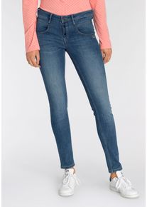 Skinny-fit-Jeans Gang "94MEDINA", Damen, Gr. 31, N-Gr, blau (stone wash), Denim/Jeans, Obermaterial: 90% Baumwolle, 8% Polyester, 2% Elasthan, skinny fit lang, Jeans Skinny-fit-Jeans, mit stylischer halb offener Knopfleiste