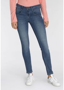 Skinny-fit-Jeans Gang "94MEDINA", Damen, Gr. 33, N-Gr, blau (stone wash), Denim/Jeans, Obermaterial: 90% Baumwolle, 8% Polyester, 2% Elasthan, skinny fit lang, Jeans Skinny-fit-Jeans, mit stylischer halb offener Knopfleiste