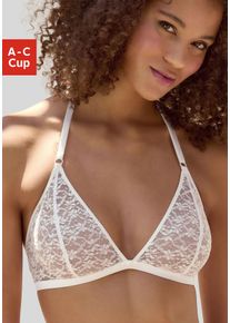Bralette-BH Vivance "Julia", Damen, Gr. 70, Cup B, wei&szlig;, Obermaterial: 85% Polyamid, 15% Elasthan, BHs Bralette-BH, in zierlicher Triangel-Schnittform mit Neckholder-Tr&auml;gern, Dessous