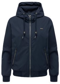 Outdoorjacke Ragwear "Outdoorjacke Nuggeta Summer YOUMODO", Damen, Gr. L, blau (navy), Obermaterial: 100% Polyester PES. Obermaterial: Futter: 100% Polyester PES., l&auml;ssig geschnitten, hoch geschlossener Ausschnitt, &Auml;rmel ohne &Auml;rmelschlitz Rippb&uuml;ndchen, Jacken Outdoorjacke, L&auml;ssige &Uuml;bergangsjacke mit Kapuze
