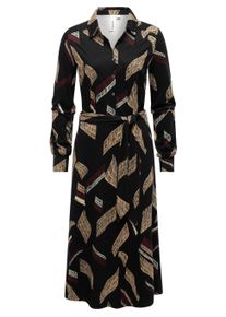 Blusenkleid Ragwear "Blusenkleid Plantee Print", Damen, Gr. S, N-Gr, schwarz, Obermaterial: 95% Viskose CV. 5% Elasthan EL., Kleider Blusenkleid