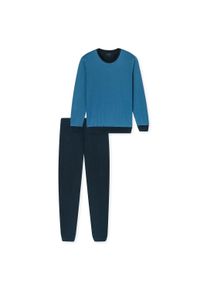 Schlafanzug uncover by Schiesser "Pyjama", Damen, Gr. S, bunt (blau), Obermaterial: 100% Baumwolle CO., Homewear-Sets Schlafanzug