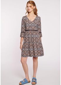 Haily's Tunikakleid HAILY&rsquo;S "SH P DR Pi44a", Damen, Gr. XXL, N-Gr, 6794 navy div, Web, Obermaterial: 96% Polyester, 4% Elasthan, gemustert, kniefrei, V-Ausschnitt, Kleider Tunikakleid, Sommerkleid