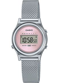 Chronograph CASIO VINTAGE, silber (edelstahlfarben, rosa), Armbanduhren, Damen, Chronograph, Quarzuhr, Armbanduhr, Damenuhr, Edelstahlarmband,digital,Stoppfunktion