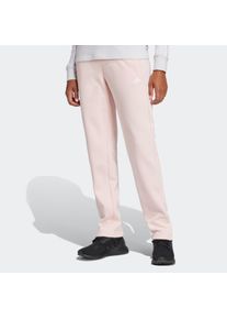 Sporthose adidas Sportswear "ESSENTIALS SMALL LOGO FEEL COZY OPEN HEM", Damen, Gr. S, N-Gr, rosa (sandy pink, normal, gr.), Obermaterial: 70% Baumwolle, 30% Polyester, Hosen Sporthose