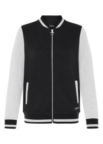 Sweatjacke oxmo "Trainingsjacke OXONANA SWEAT JACKET", Damen, Gr. XXL, schwarz, Obermaterial: 80% Polyester PES. 20% Baumwolle CO., Sweatjacken Sweatjacke