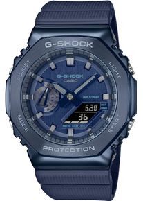 Chronograph Casio G-SHOCK, blau (dunkelblau), Armbanduhren, Herren, Chronograph, Quarzuhr,Armbanduhr,Herrenuhr,digital, bis 20 bar wasserd.Resinarmband
