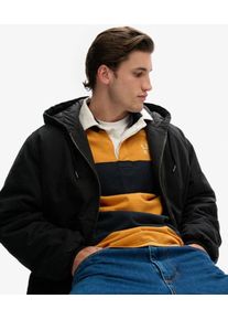 Superdry Herren Baumwolle Logo Patch Canvas Surplus Kapuzenjacke, Schwarz - Gr&ouml;&szlig;e: XL 102020050098312A004