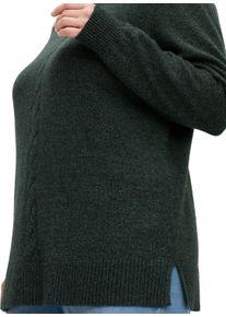 sheego Gro&szlig;e Gr&ouml;&szlig;en Rollkragenpullover mit Zopfmuster vorn, moos-meliert, Gr&ouml;&szlig;e 44/46 - Damen