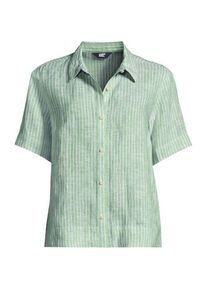 LANDS' END Premium Reinleinen-Hemd mit kurzen &Auml;rmeln, Damen,  Gr&uuml;n, Leinen, by Lands' End