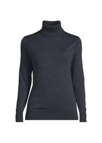 LANDS' END Merino-Rollkragenpullover, Damen,  Grau, Wolle, by Lands' End