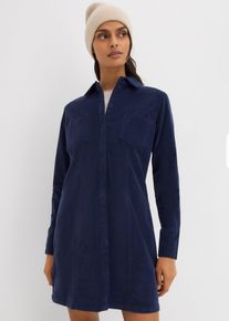 bonprix Figurbetontes Cordkleid, blau, Gr.42, Circular Collection - Mit Bio-Baumwolle f&uuml;r den Recycling-Kreislauf designt, aus Cord