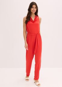 bonprix Jersey-Jumpsuit, rot, Gr.44/46 (L), Moderner Jumpsuit mit Bindeband im Nacken