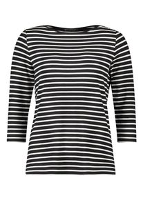 3/4-Arm-Shirt Betty Barclay "Ringelshirt mit U-Boot-Ausschnitt", Damen, Gr. 42, schwarz (schwarz, beige), Obermaterial: 95% Viskose CV. 5% Elasthan EL., Shirts 3/4-Arm-Shirt