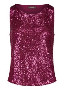 Blusentop Vera Mont "Pailletten-Top ohne Arm", Damen, Gr. 48, lila (sweet berry), Obermaterial: 93% Polyester PES. 7% Elasthan EL., Blusen Blusentop