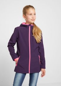 bonprix Softshelljacke mit Kapuze wasserabweisend, lila, Gr.176/182, Schicke Softshelljacke f&uuml;r M&auml;dchen mit kuscheligem Fleecefutter, wasserabweisend und winddicht