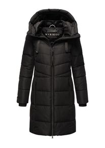 Winterjacke Marikoo "Marikoo Natsukoo Damen Winter Steppjacke lang B978", Damen, Gr. L, schwarz, Obermaterial: 100% Polyester PES., Jacken Winterjacke