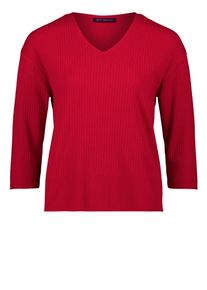 Rundhalspullover Betty Barclay "Feinstrickpullover mit V-Ausschnitt", Damen, Gr. 44, rot, Obermaterial: 50% Viskose CV. 27% Polyamid PA. 23% Polyester PES., Pullover Rundhalspullover