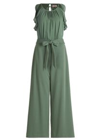 Jumpsuit Vera Mont "Jumpsuit mit Volant", Damen, Gr. 44, EURO, gr&uuml;n (light aventurine), Obermaterial: 95% Polyester Pol. recyc.. 5% Elasthan EL., Overalls Jumpsuit