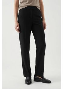 Stoffhose s.Oliver, Damen, Gr. 46, N-Gr, schwarz, Web, Obermaterial: 74% Polyester, 22% Viskose, 4% Elasthan. Futter: 100% Polyester, unifarben, lang, Hosen Stoffhose, mit Bundfalte
