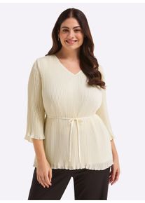 sheego Gro&szlig;e Gr&ouml;&szlig;en Tunika mit Plisseefalten, champagner, Gr&ouml;&szlig;e 54 - Damen