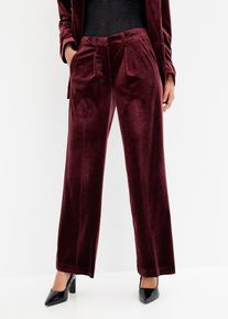 bonprix Hose aus softem Samt, rot, Gr.42, Modische Anzugshose aus softem Samt, aus Samt